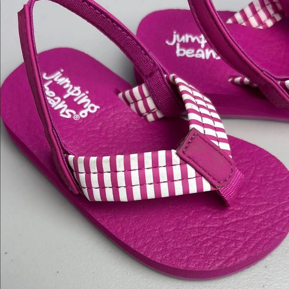 NEW Jumping Beans Kids Magenta Flip Flops Thong Style with Elastic Trap
